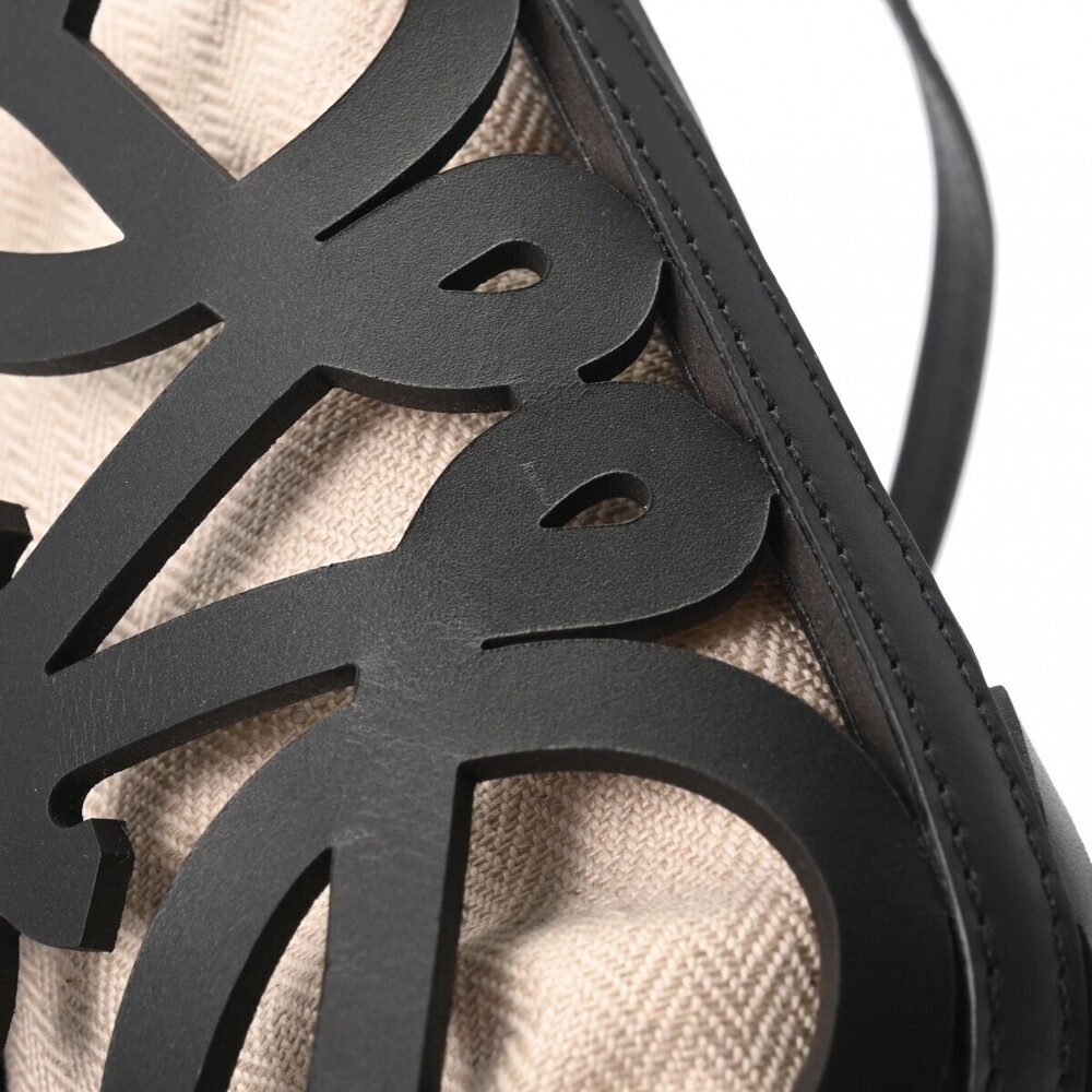LOEWE Anagram Cutout Black Calfskin Shoulder Bag - Picture 8 of 11